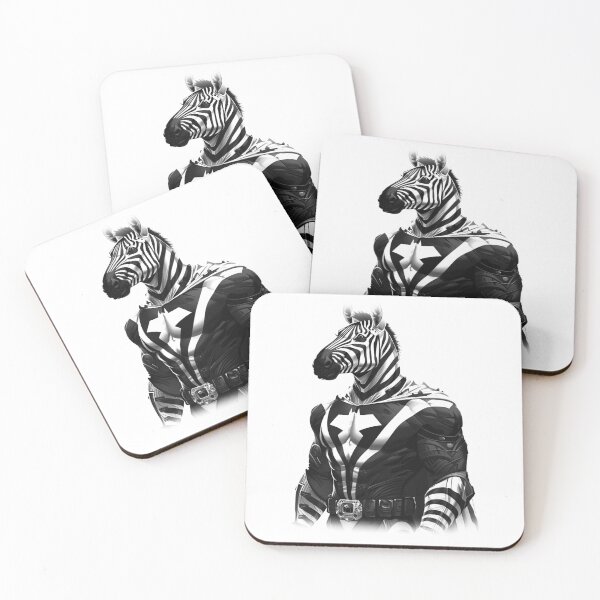 Item preview, Superhero Zebra Black and White Comic-Style Animal Art designed and sold by inkoutninja.