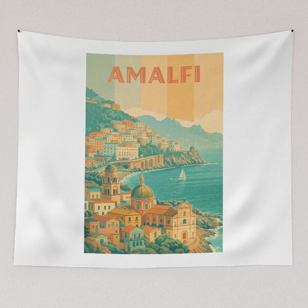 Item preview, Amalfi Coastline in Italy with Dome Churches and Clifftop Village View designed and sold by Aryabek.