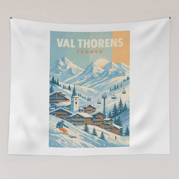 Item preview, Val Thorens Village and Ski Slopes in the French Alps, Savoie Region designed and sold by Aryabek.