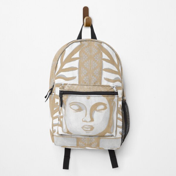 Item preview, Buddha Head Statue with Palm Fronds Watercolor - Fog + Fawn designed and sold by Irene Estelle.