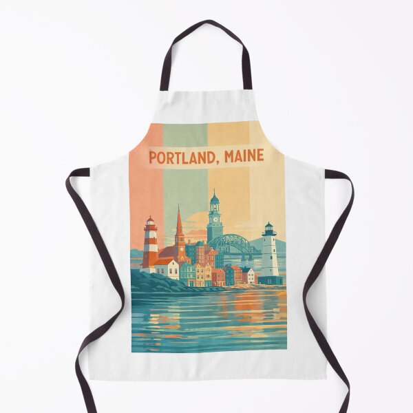 Item preview, Portland Maine Harborfront with Lighthouses and Historic Old Port Skyline designed and sold by Aryabek.