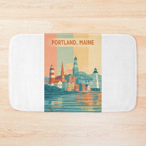 Item preview, Portland Maine Harborfront with Lighthouses and Historic Old Port Skyline designed and sold by Aryabek.