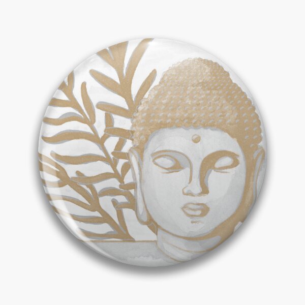 Item preview, Buddha Head Statue with Palm Fronds Watercolor - Fog + Fawn designed and sold by Irene Estelle.