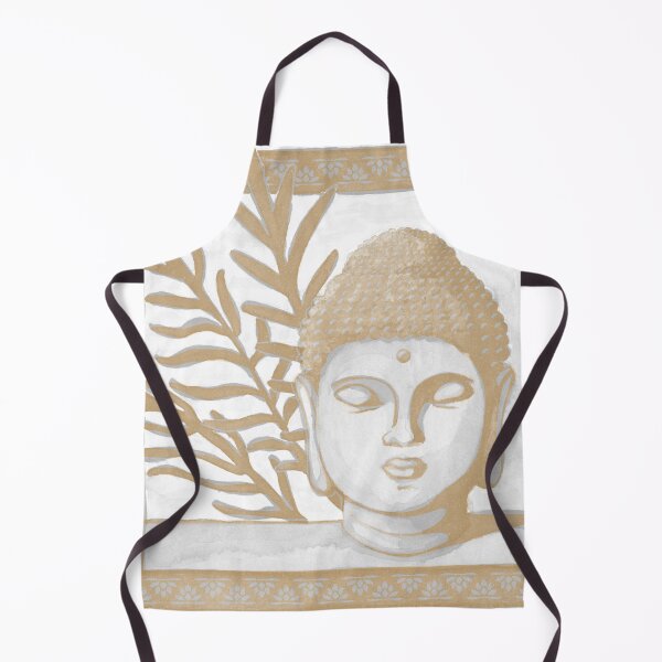 Item preview, Buddha Head Statue with Palm Fronds Watercolor - Fog + Fawn designed and sold by Irene Estelle.