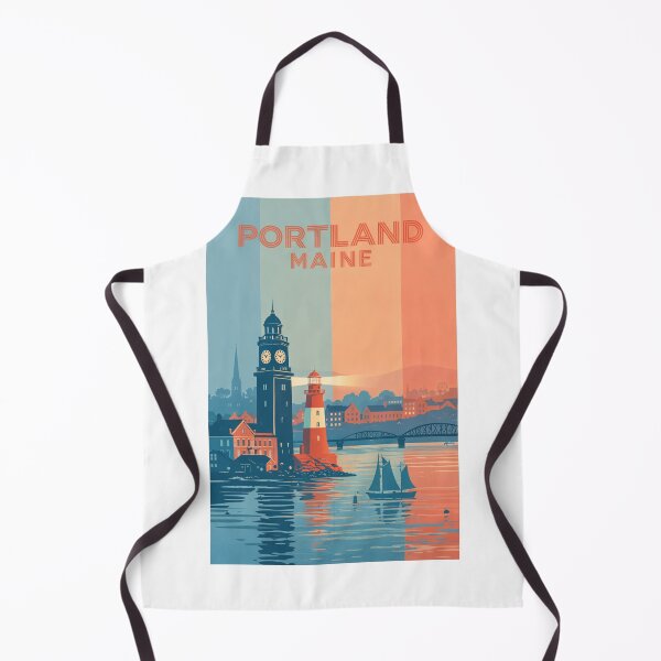 Item preview, Portland Maine Waterfront with Lighthouse and Sailboats on Casco Bay designed and sold by Aryabek.