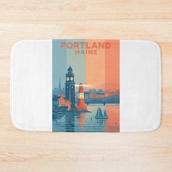 Item preview, Portland Maine Waterfront with Lighthouse and Sailboats on Casco Bay designed and sold by Aryabek.