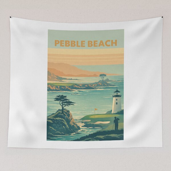 Item preview, Pebble Beach Coastline View with Lighthouse and Pacific Ocean Cliffs designed and sold by Aryabek.