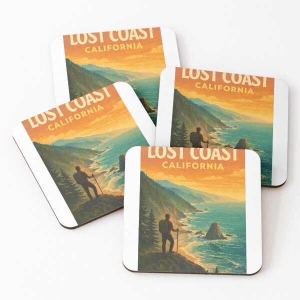 Item preview, Lost Coast California Wilderness Trail Overlook with Sunset and Sea Stacks designed and sold by Aryabek.