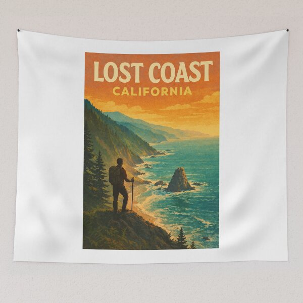 Item preview, Lost Coast California Wilderness Trail Overlook with Sunset and Sea Stacks designed and sold by Aryabek.
