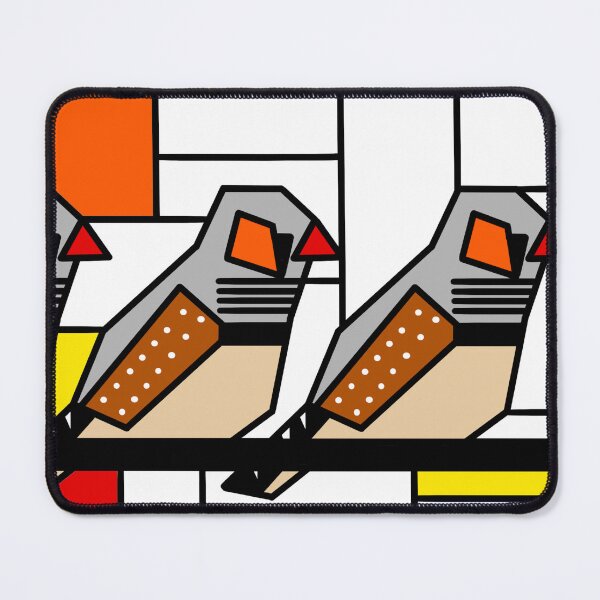 Item preview, Mondrian Zebra Finches designed and sold by CCArtPrints.