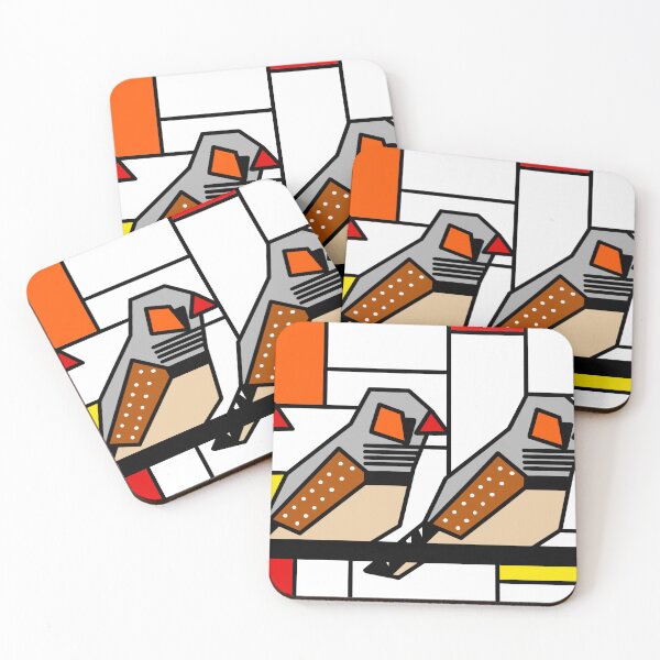 Item preview, Mondrian Zebra Finches designed and sold by CCArtPrints.