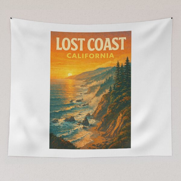 Item preview, Lost Coast California Cliffside Coastline with Pacific Ocean Sunset designed and sold by Aryabek.