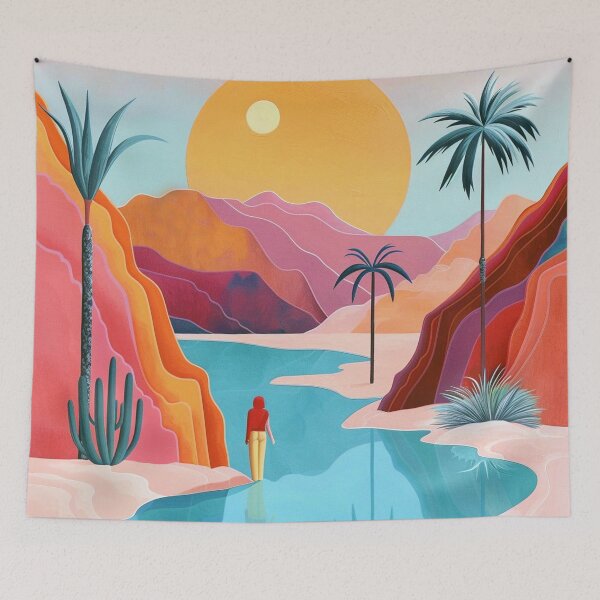 Item preview, Fantasy Tropical Island Boho-Style Colorful Landscape Design designed and sold by DEC02.