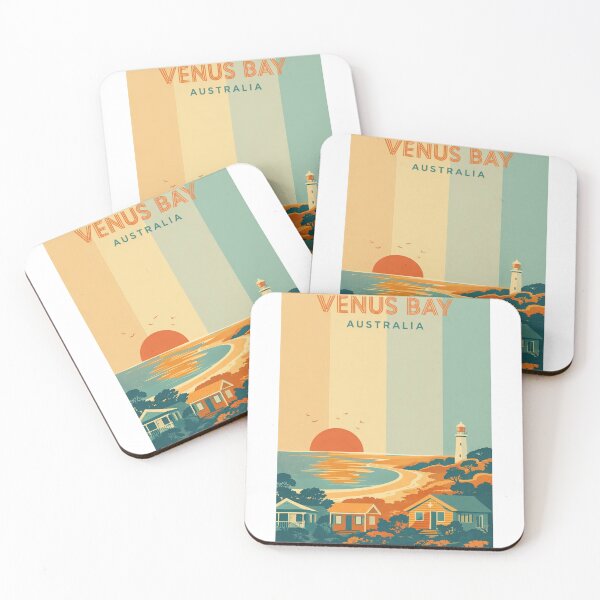 Item preview, Venus Bay Victoria Sunset with Beachfront Cottages and Lighthouse designed and sold by Aryabek.
