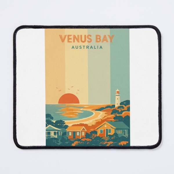 Item preview, Venus Bay Victoria Sunset with Beachfront Cottages and Lighthouse designed and sold by Aryabek.