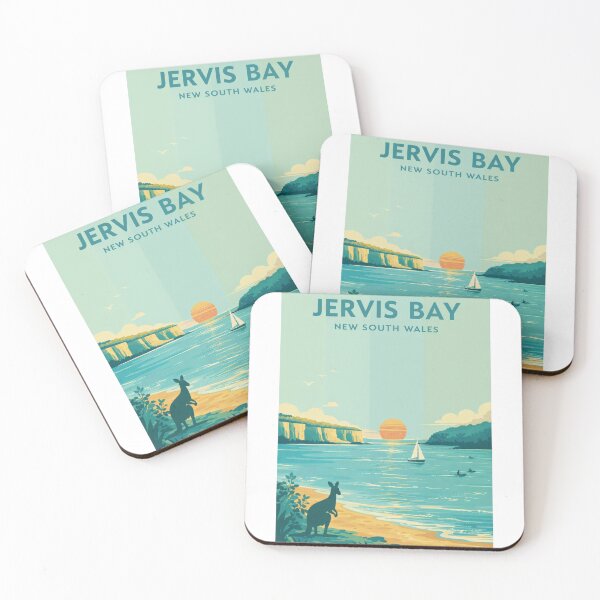 Item preview, Jervis Bay New South Wales Sunset with Cliffs, Sailboat, and Kangaroo designed and sold by Aryabek.