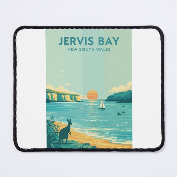Item preview, Jervis Bay New South Wales Sunset with Cliffs, Sailboat, and Kangaroo designed and sold by Aryabek.