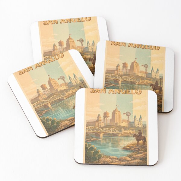 Item preview, San Angelo Texas Skyline with Riverfront and Historic Architecture designed and sold by Aryabek.