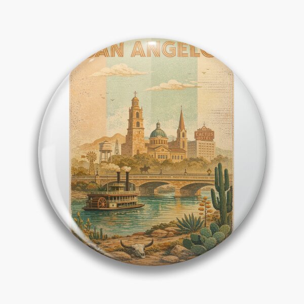 Item preview, San Angelo River Steamboat and Downtown Texas Architecture designed and sold by Aryabek.