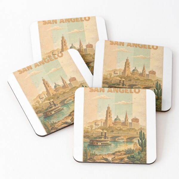 Item preview, San Angelo River Steamboat and Downtown Texas Architecture designed and sold by Aryabek.
