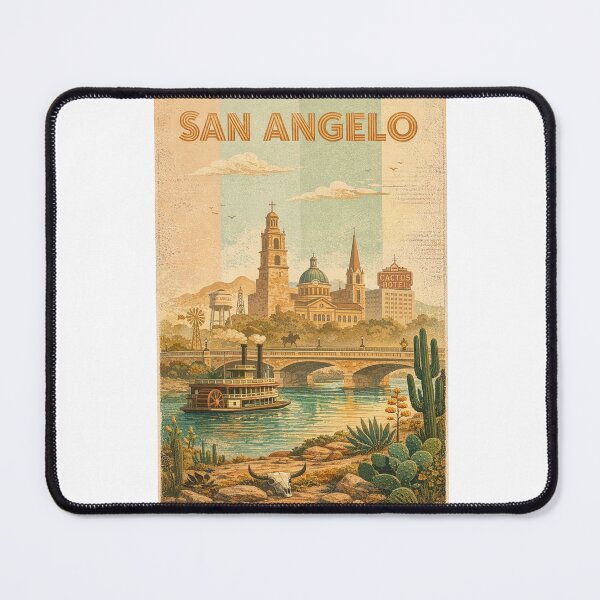 Item preview, San Angelo River Steamboat and Downtown Texas Architecture designed and sold by Aryabek.