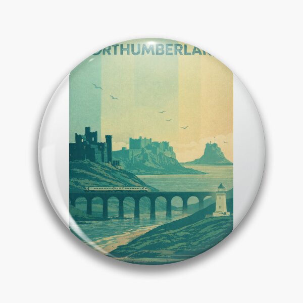 Item preview, Northumberland Coastal Rail Line with Bamburgh Castle and Lighthouse designed and sold by Aryabek.