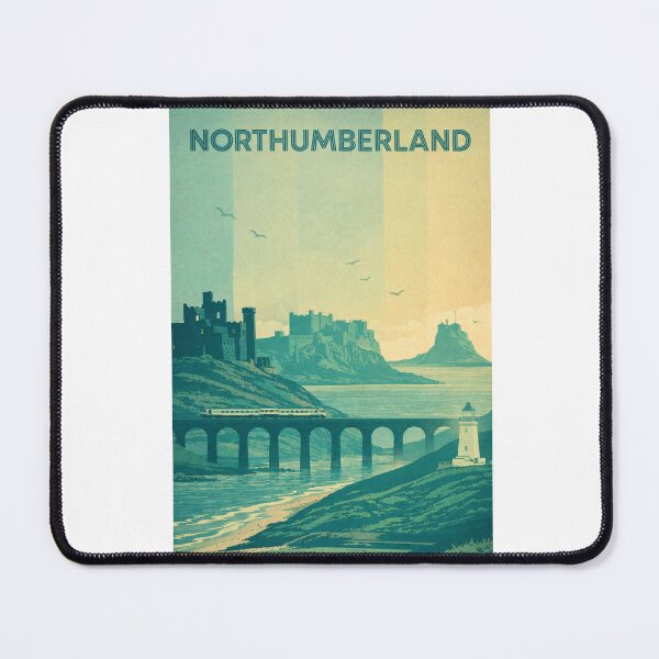 Item preview, Northumberland Coastal Rail Line with Bamburgh Castle and Lighthouse designed and sold by Aryabek.