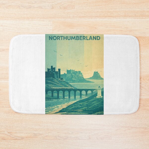 Item preview, Northumberland Coastal Rail Line with Bamburgh Castle and Lighthouse designed and sold by Aryabek.