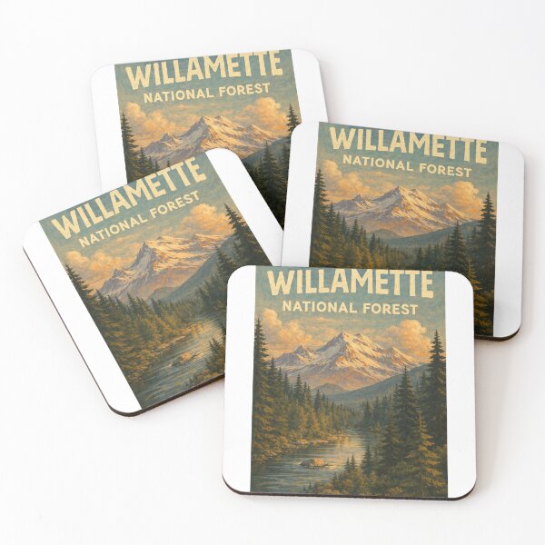 Item preview, Willamette National Forest with Cascade Mountains and River in Oregon designed and sold by Aryabek.