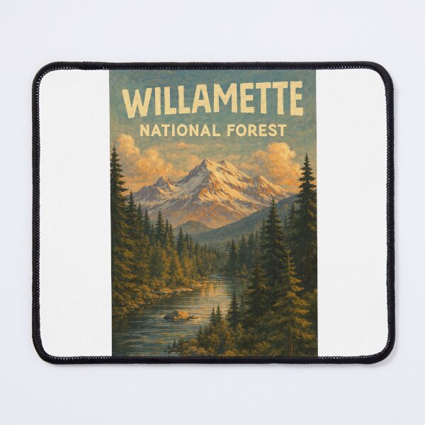 Item preview, Willamette National Forest with Cascade Mountains and River in Oregon designed and sold by Aryabek.