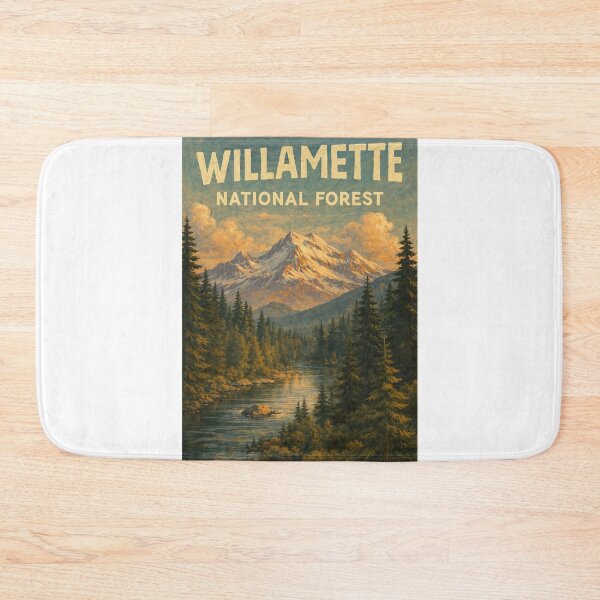 Item preview, Willamette National Forest with Cascade Mountains and River in Oregon designed and sold by Aryabek.