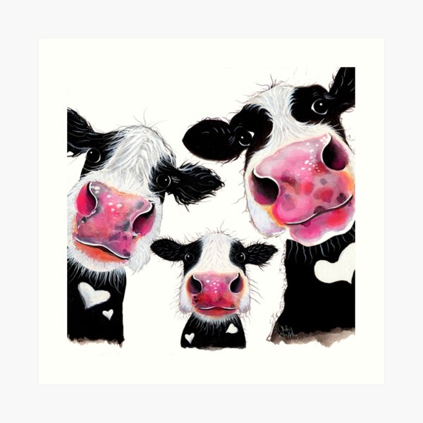 CoW PRiNT, ANiMaL PRiNT ' THe NoSeY FaMiLY ' BY SHiRLeY MacARTHuR Art Print