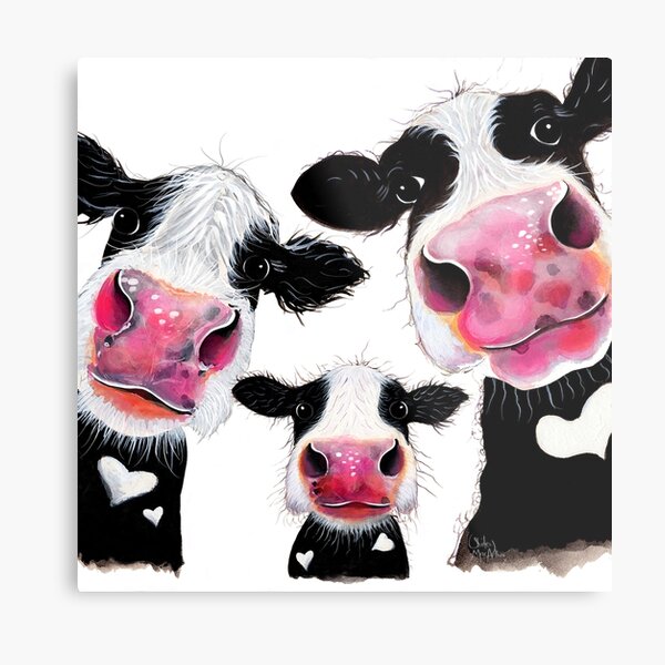 CoW PRiNT, ANiMaL PRiNT ' THe NoSeY FaMiLY ' BY SHiRLeY MacARTHuR Metal Print