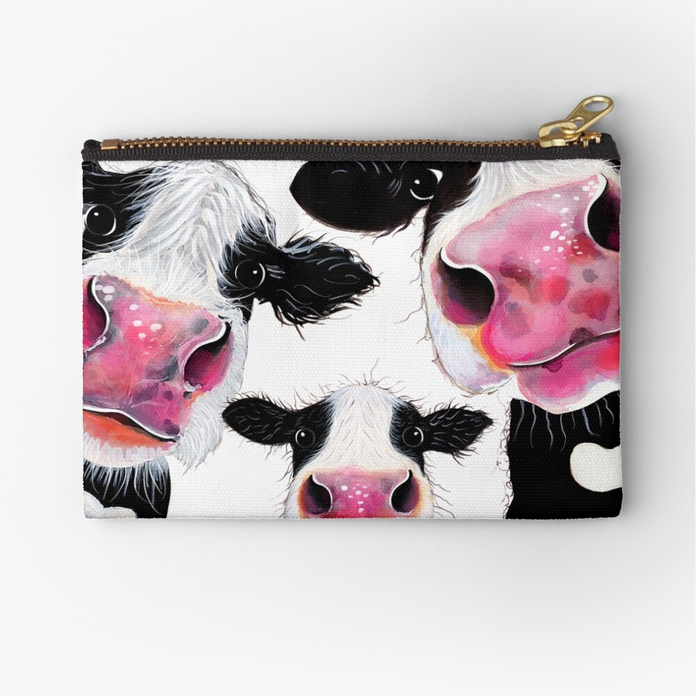 CoW PRiNT, ANiMaL PRiNT ' THe NoSeY FaMiLY ' BY SHiRLeY MacARTHuR Zipper Pouch