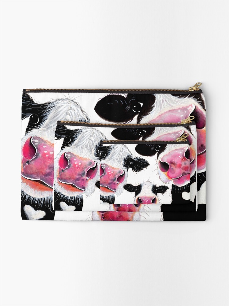 Alternate view of CoW PRiNT, ANiMaL PRiNT ' THe NoSeY FaMiLY ' BY SHiRLeY MacARTHuR Zipper Pouch