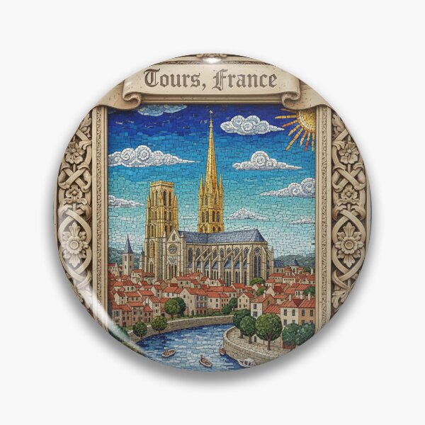 Item preview, Tours France – Cathedral Mosaic Poster Art designed and sold by FrancophileFun.