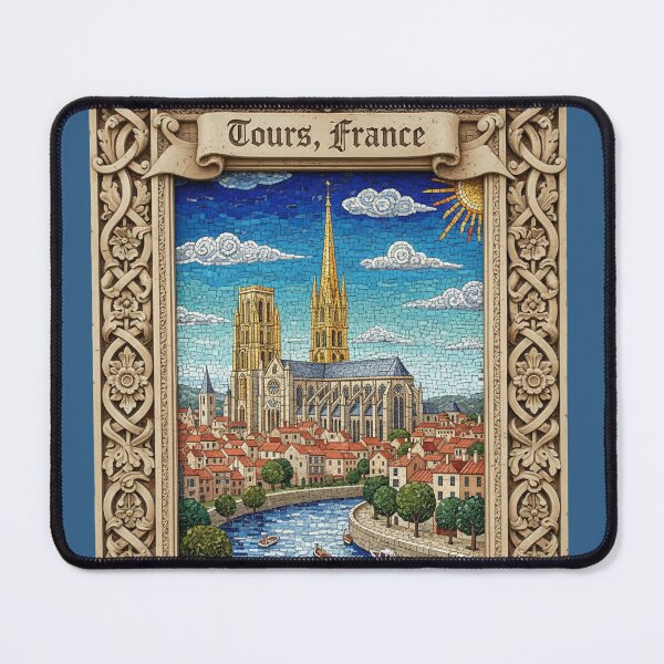 Item preview, Tours France – Cathedral Mosaic Poster Art designed and sold by FrancophileFun.