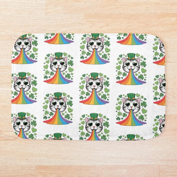 Item preview, St Patricks Day cat face Shamrock designed and sold by Brettgison.
