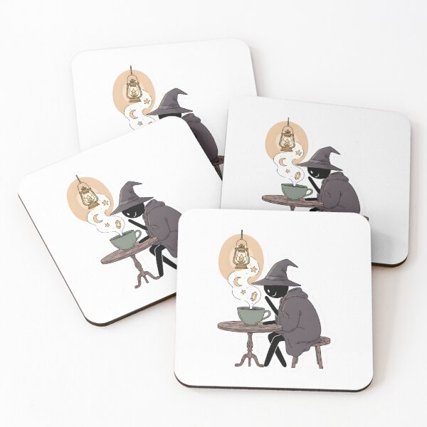 Item preview, Cozy Wizard Stickman Coffee Magic Whimsigoth Dark Academia Aesthetic designed and sold by StickyGuys.