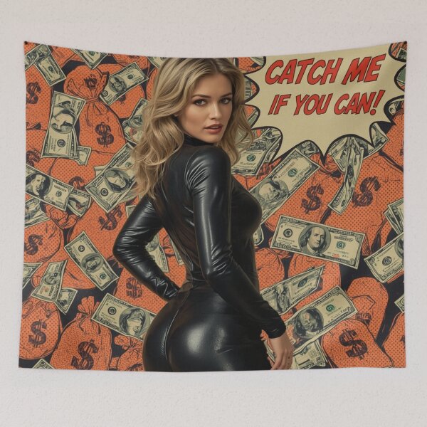 Item preview, Catch Me If You Can - Sexy Pop Art Money Heist Girl designed and sold by PopOutDreams.