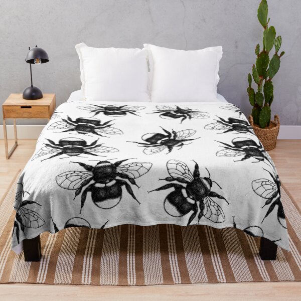 Item preview, Botanical Bees – Vintage Ink Illustration Surface Pattern designed and sold by Repeat-After-Me.