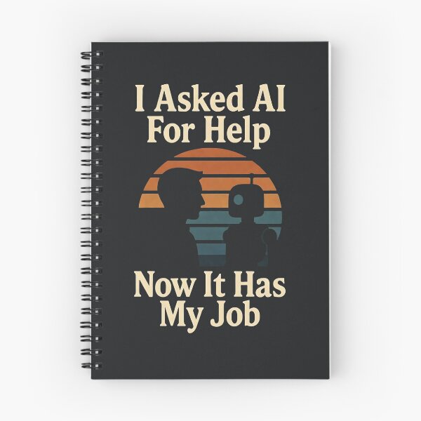 Item preview, I Asked AI For Help – Dark Tech AI Humor Design designed and sold by Taans-Creation.