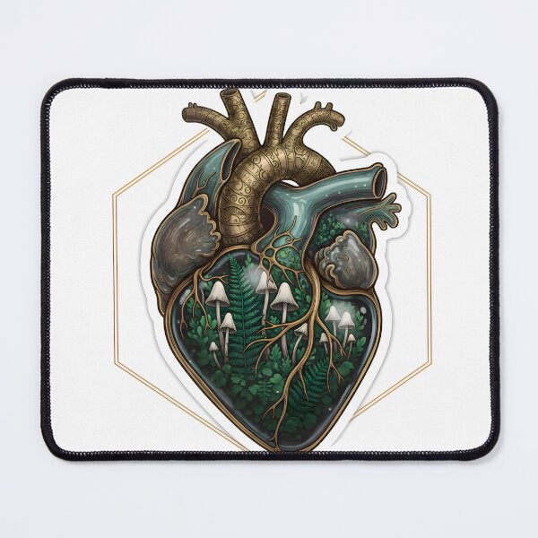 Item preview, Anatomical Heart Terrarium Gold Geometric Dark Academia Aesthetic Botany designed and sold by StickyGuys.