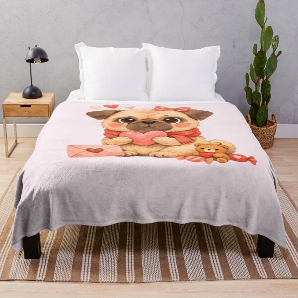 Item preview, Cozy Pug Love Valentine Art designed and sold by Blemenowo.