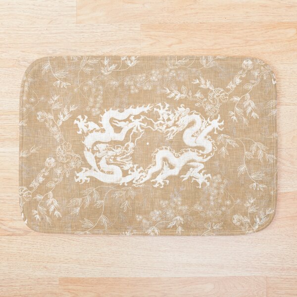 Item preview, Ancient Dragons Neutral Beige Tan Vintage Multicolor Floral and Linen designed and sold by LoveAlways-AEP.