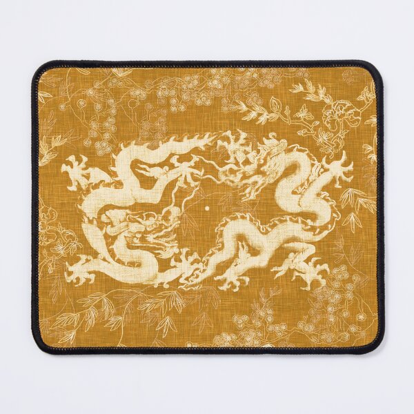 Item preview, Ancient Dragons Golden Ochre Tan Vintage Multicolor Floral and Linen designed and sold by LoveAlways-AEP.