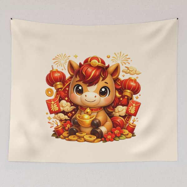 Item preview, Chinese New Year of the Horse | Cute Chinese New Year Zodiac Art designed and sold by Moons Studio.