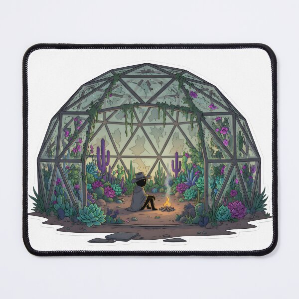 Item preview, Solarpunk Desert Dome Stickman Cowboy Oasis Aesthetic Western Gothic designed and sold by StickyGuys.
