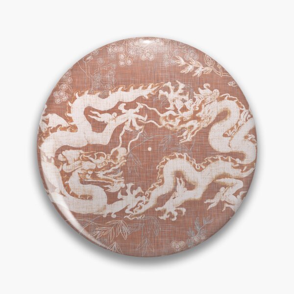 Item preview, Ancient Dragons Red Brick Brown Vintage Multicolor Floral and Linen designed and sold by LoveAlways-AEP.