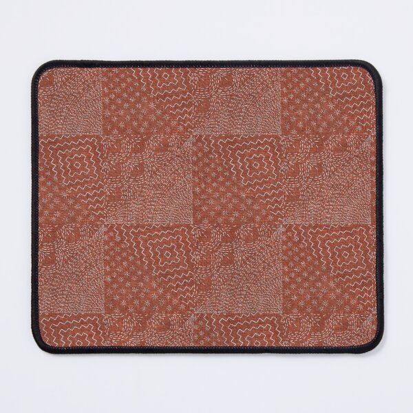 Item preview, Red Brick Sashiko Stitch Japanese Visible Mended Fabric Print designed and sold by LoveAlways-AEP.